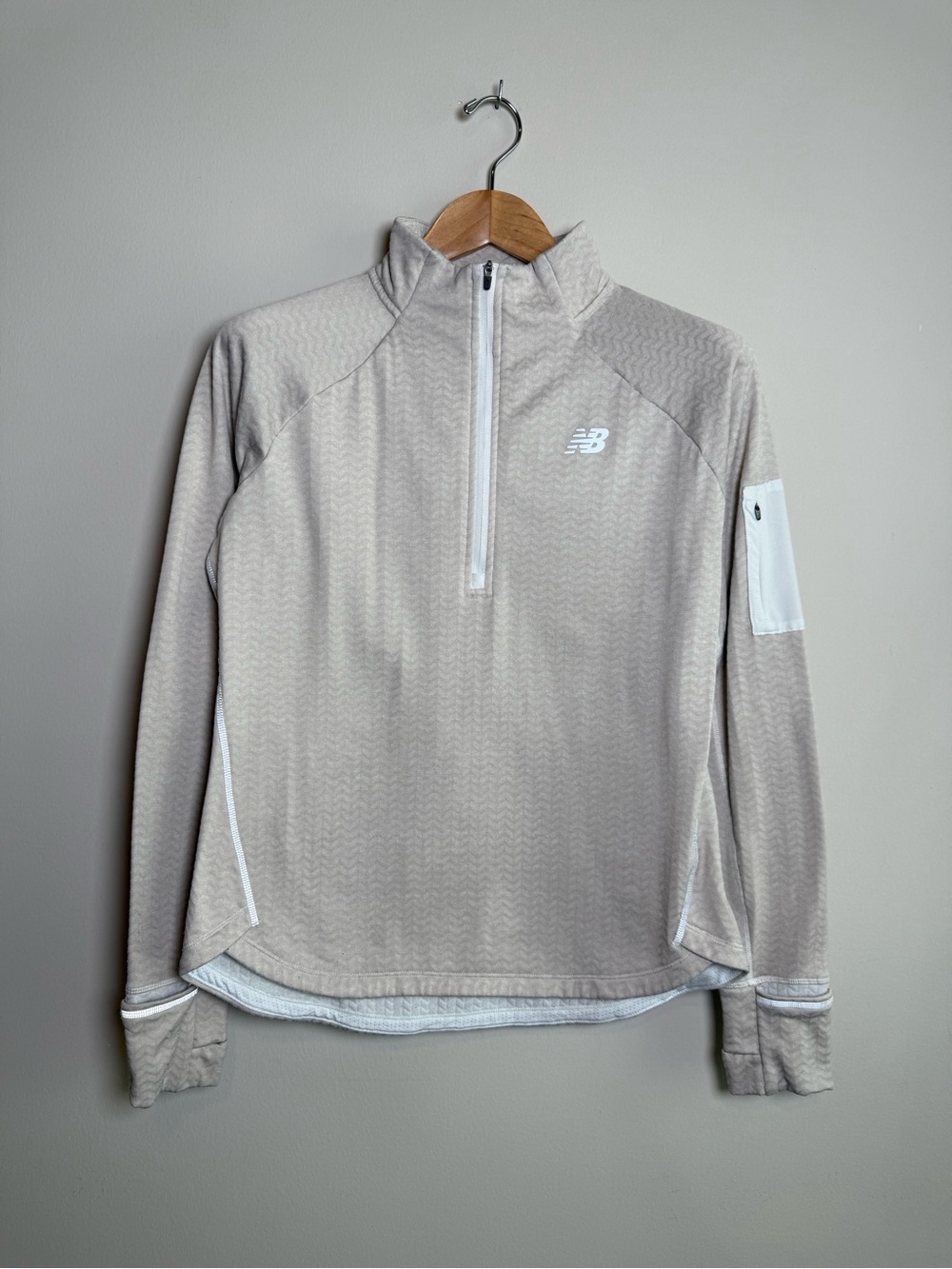 New Balance | Running Quarter Zip Pullover | Sea Salt Beige | Size M